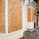 Boarding-up after broken glass