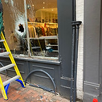 Emergency smashed shopfront glass